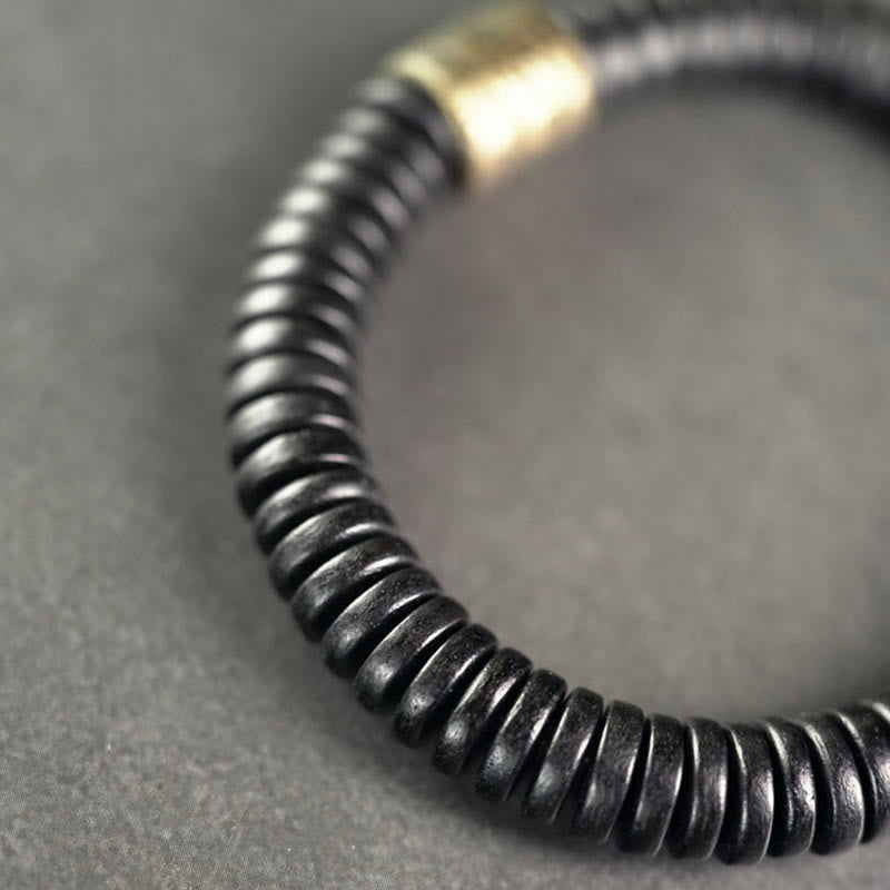 Buddha Stones Ebbenhouten Armband van koper en messing - image 7