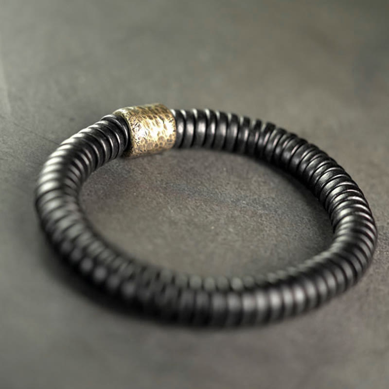 Buddha Stones Ebbenhouten Armband van koper en messing - image 1