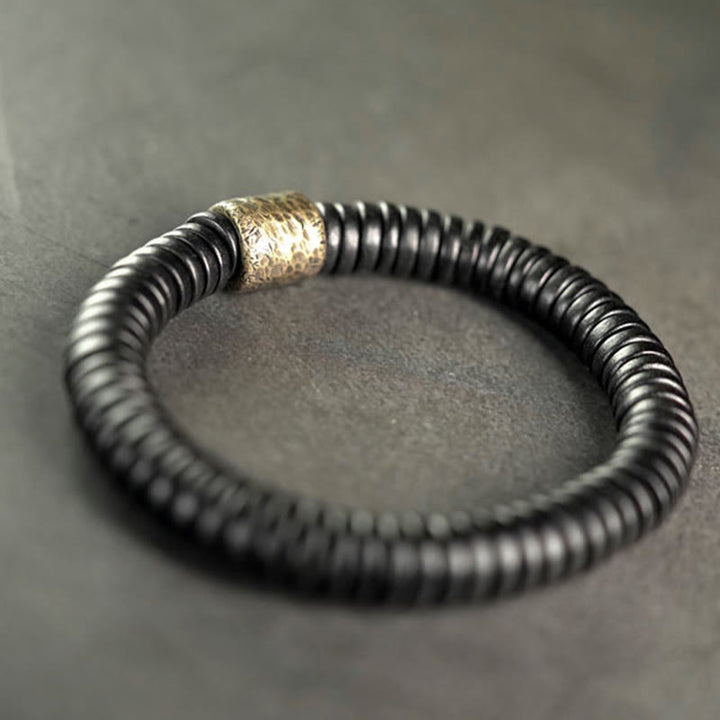 Buddha Stones Ebbenhouten Armband van koper en messing - image 1