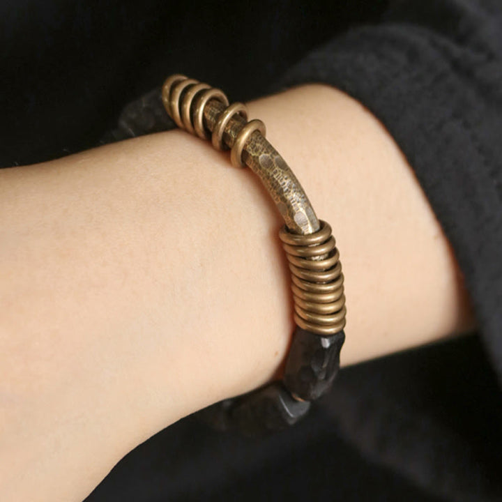 Buddha Stones Ronde Ring van ebbenhout, koper en messing, Armband - image 4