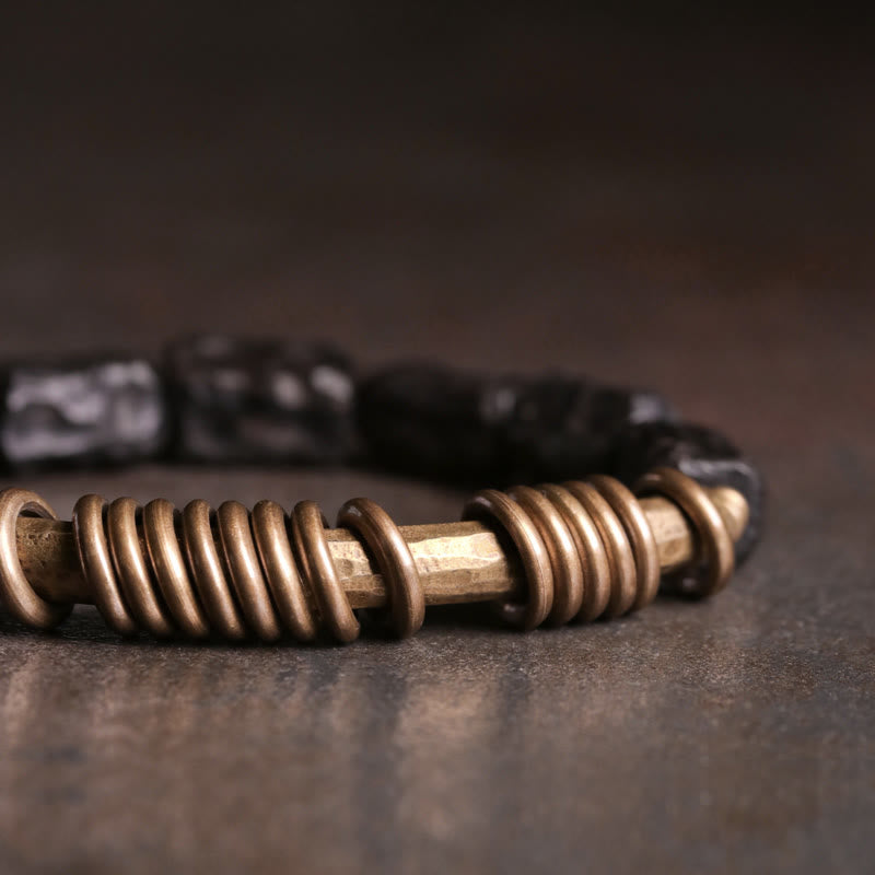 Buddha Stones Ronde Ring van ebbenhout, koper en messing, Armband - image 2