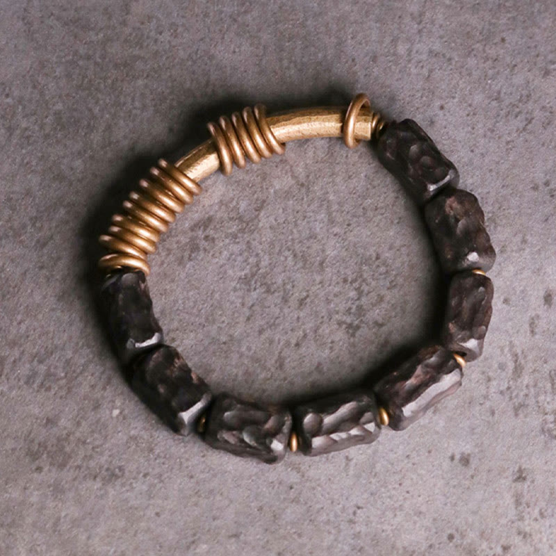 Buddha Stones Ronde Ring van ebbenhout, koper en messing, Armband - image 1