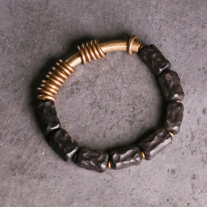 Buddha Stones Ronde Ring van ebbenhout, koper en messing, Armband - image 1