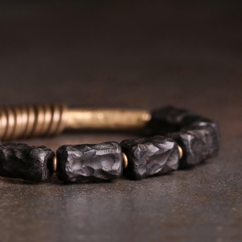 Buddha Stones Ronde Ring van ebbenhout, koper en messing, Armband - image 3