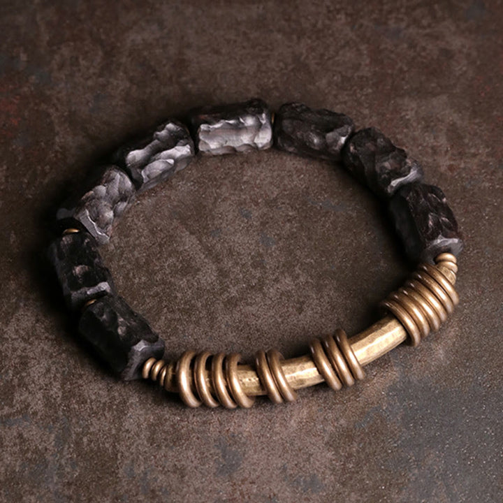 Buddha Stones Ronde Ring van ebbenhout, koper en messing, Armband - image 7