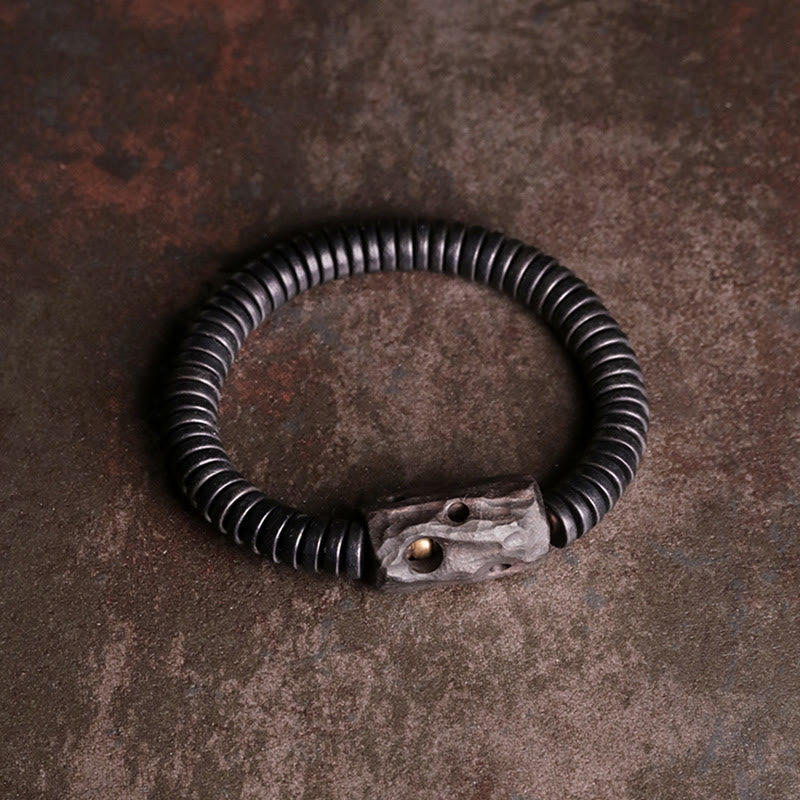 Buddha Stones Armband van ebbenhout, koper en messing met gaatjes - image 1