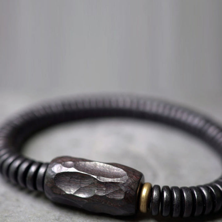 Buddha Stones Armband van ebbenhout, koper en messing met gaatjes - image 11
