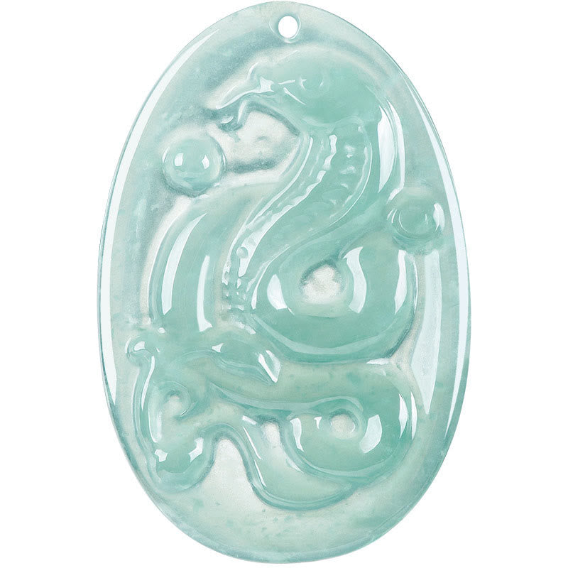 Buddha Stones Ovale hanger van natuurlijke jade, Ketting voor het Jaar van de Slang. - image 8
