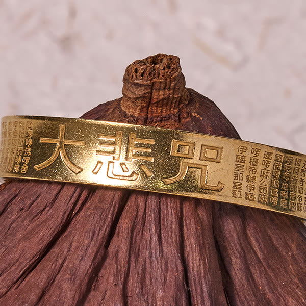 Buddha Stones Mantra van Grote Compassie, koperen en messing, geluksarmband . - image 8