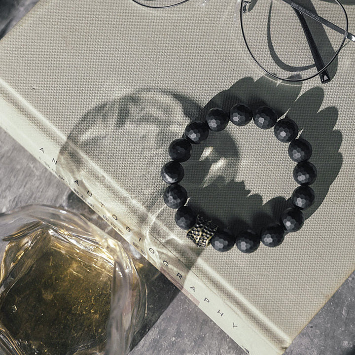 Buddha Stones Matzwarte onyx koperen messing Armband - image 7