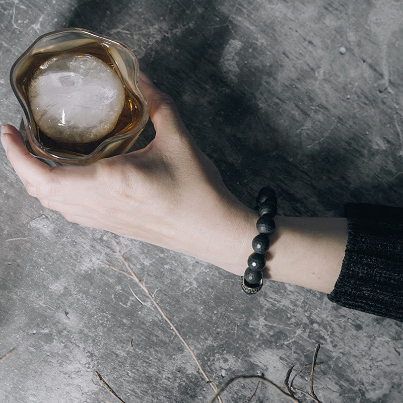 Buddha Stones Matzwarte onyx koperen messing Armband - image 4
