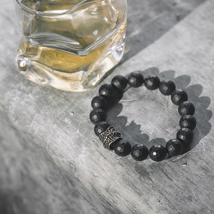 Buddha Stones Matzwarte onyx koperen messing Armband - image 8