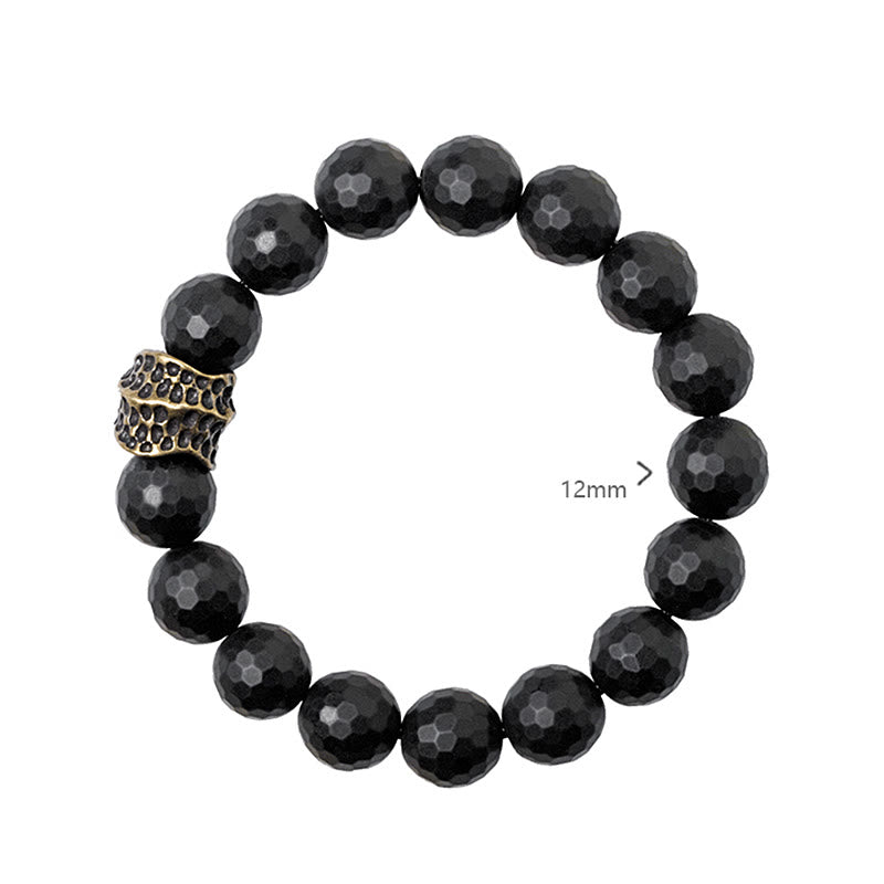 Buddha Stones Matzwarte onyx koperen messing Armband - image 2