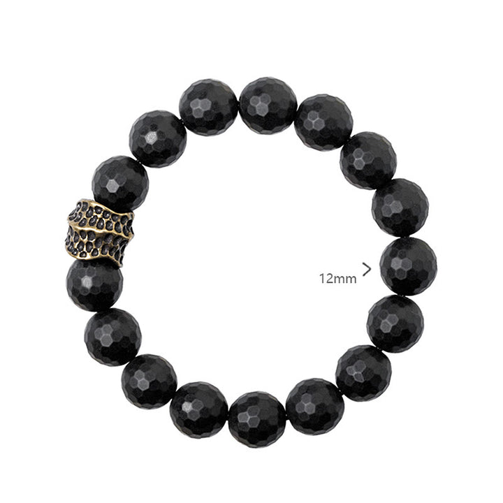 Buddha Stones Matzwarte onyx koperen messing Armband - image 2