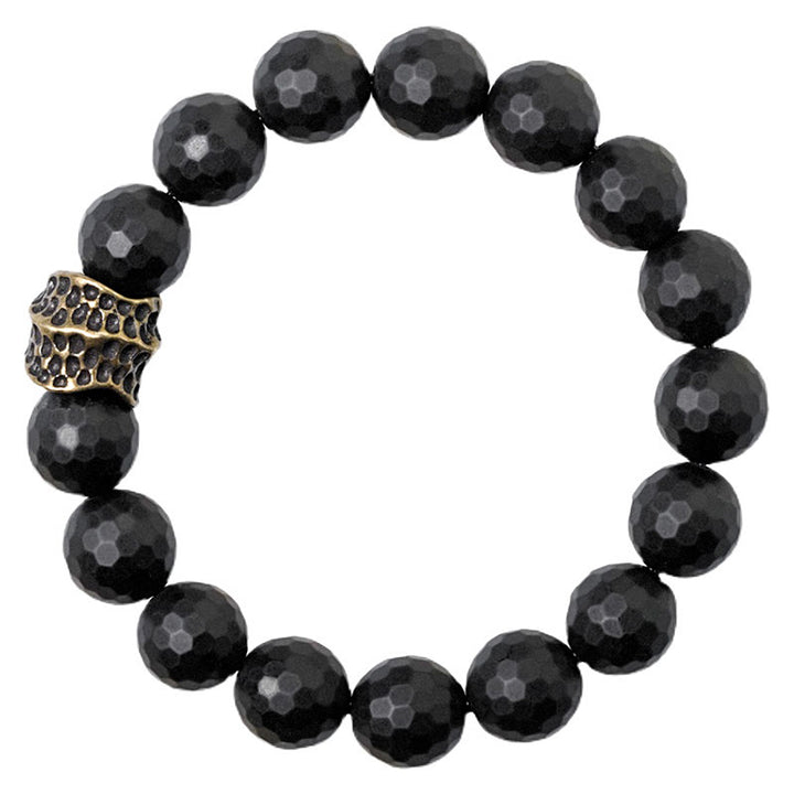 Buddha Stones Matzwarte onyx koperen messing Armband - image 10