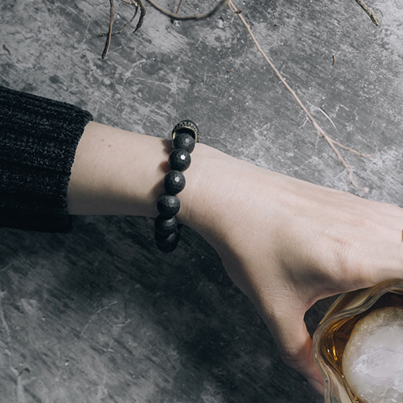 Buddha Stones Matzwarte onyx koperen messing Armband - image 12