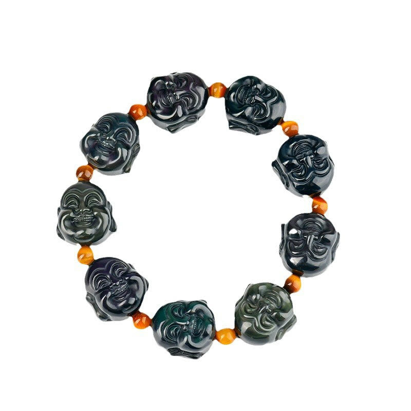 Buddha Stones Regenboogobsidiaan Lachende Boeddha Armband voor Positieve Transformatie - image 7