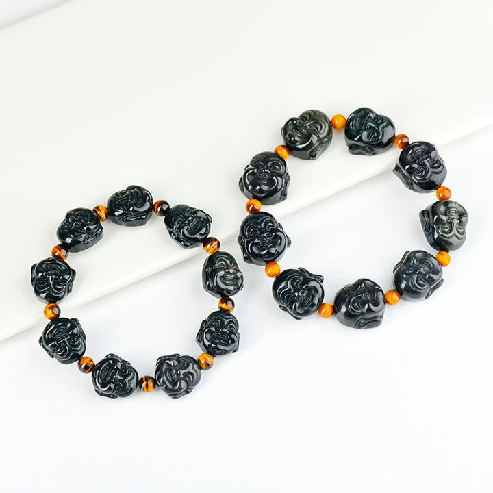 Buddha Stones Regenboogobsidiaan Lachende Boeddha Armband voor Positieve Transformatie - image 11