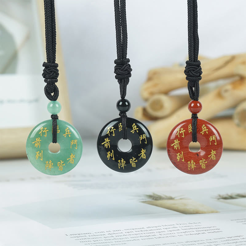 Buddha Stones Groene Tara Mantra Natuurlijke Diverse Kristallen Zwarte Obsidiaan Vervulling Ketting - image 0