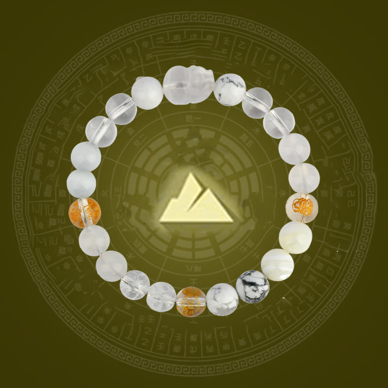 Buddha Stones Vijf Elementen Diverse Kristal Agaat PiXiu Rijkdom Armband - image 1