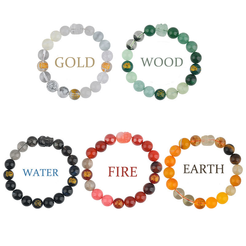 Buddha Stones Vijf Elementen Diverse Kristal Agaat PiXiu Rijkdom Armband - image 31