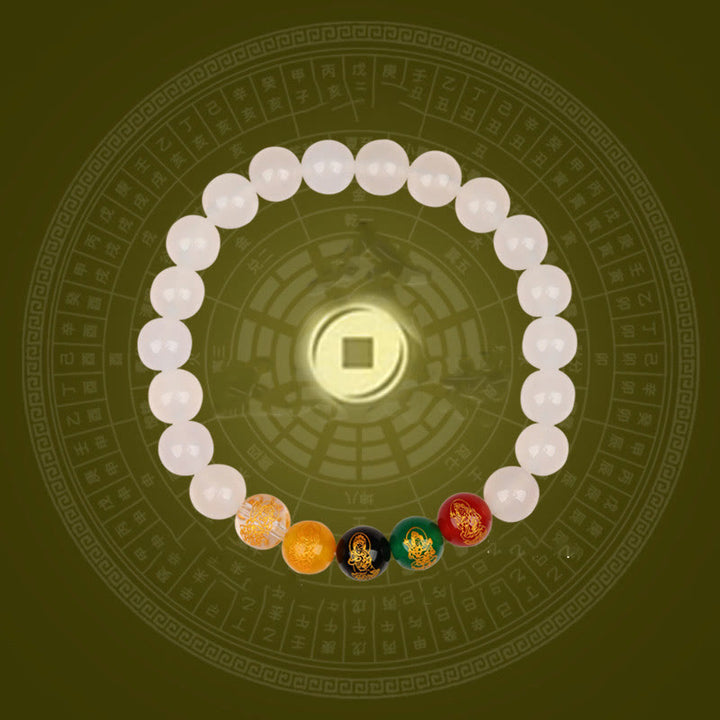 Buddha Stones Vijf Elementen Diverse Agaat Jambhala Armband - image 1