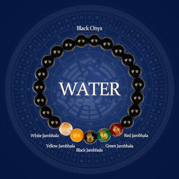 Buddha Stones Vijf Elementen Diverse Agaat Jambhala Armband - Water (Polsomtrek: 14-16 cm) - image 9