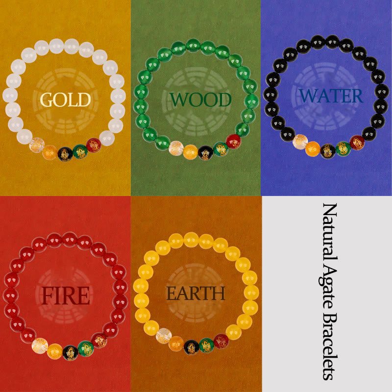 Buddha Stones Vijf Elementen Diverse Agaat Jambhala Armband - image 2
