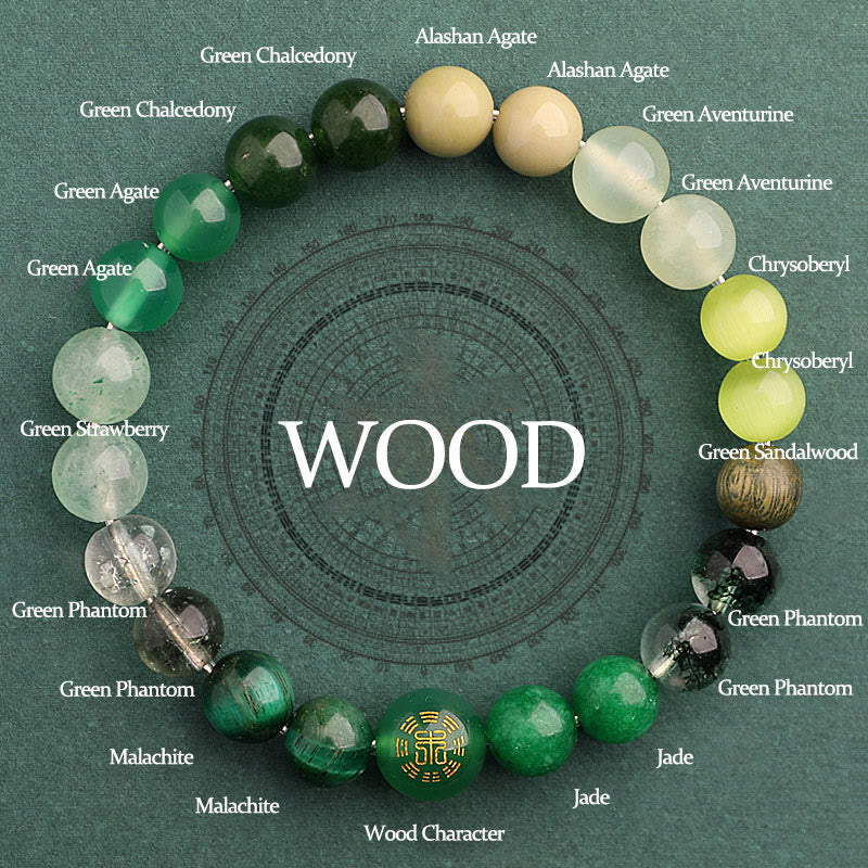 Buddha Stones Vijf Elementen Diverse Agaat Balans Geluk Armband - Hout (Polsomtrek: 14-16 cm) - 8mm - image 8