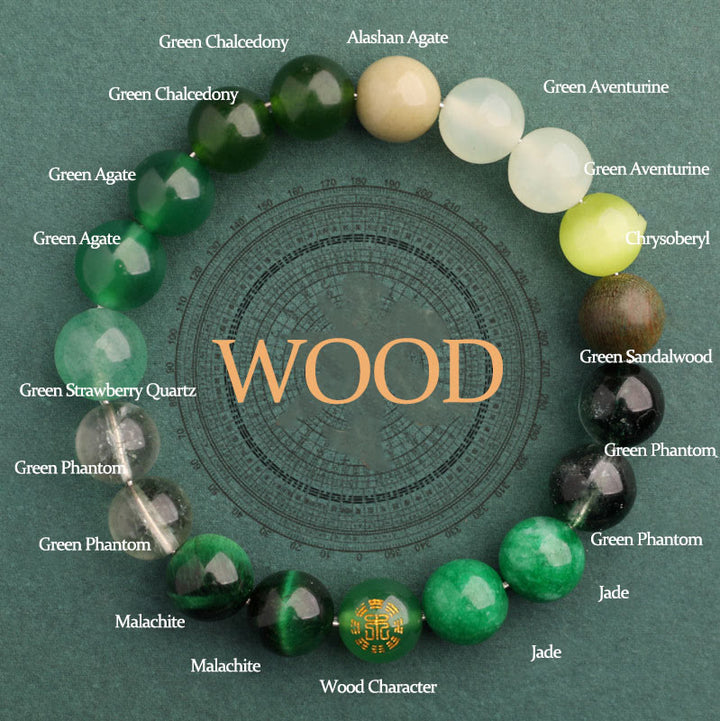Buddha Stones Vijf Elementen Diverse Agaat Balans Geluk Armband - Hout (Polsomtrek: 14-16 cm) - 10mm - image 10