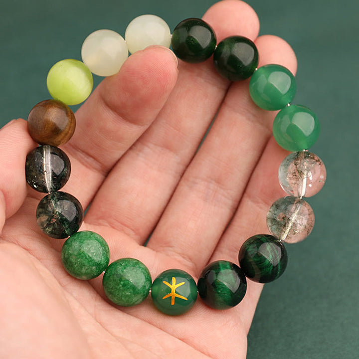 Buddha Stones Vijf Elementen Diverse Agaat Balans Geluk Armband - image 20
