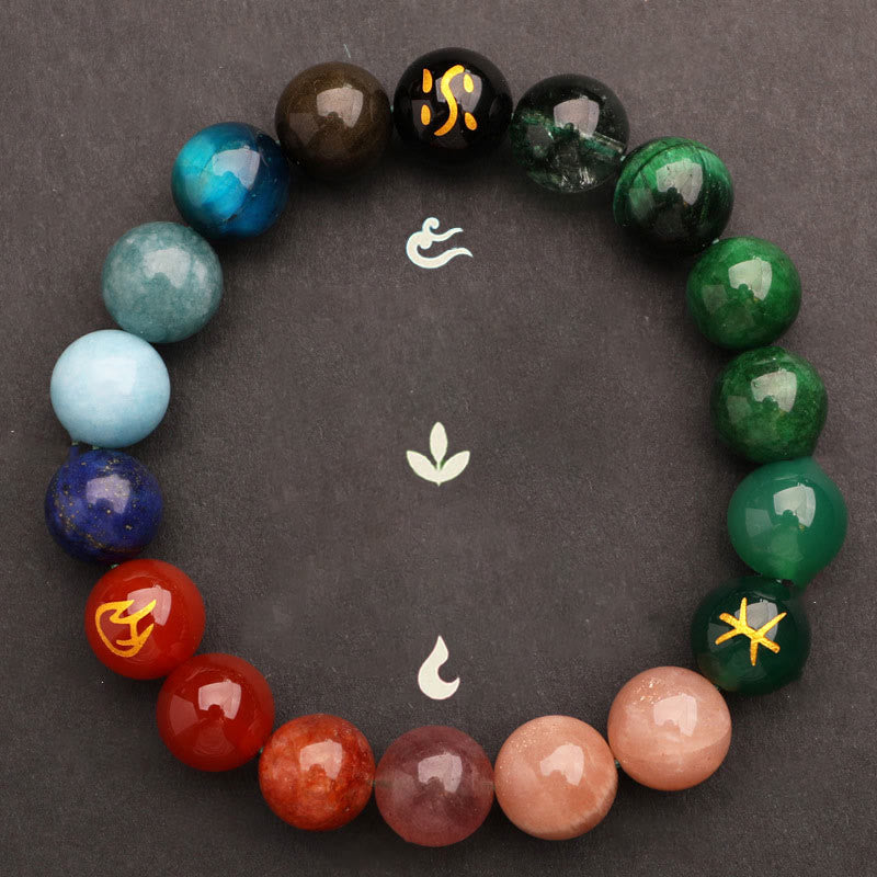 Buddha Stones Vijf Elementen Diverse Agaat Kristal Zonnesteen Armband - image 30