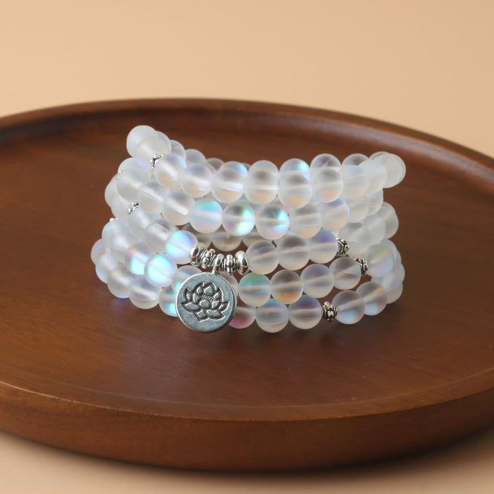 Buddha Stones 108 Mala kralen, glinsterende stenen, lotus Armband - Glittersteen - image 0