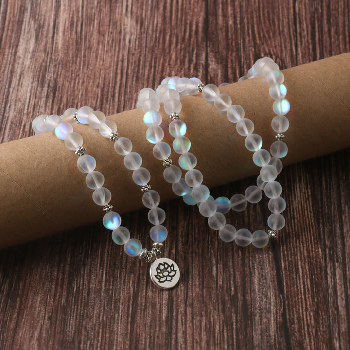 Buddha Stones 108 Mala kralen, glinsterende stenen, lotus Armband - image 3