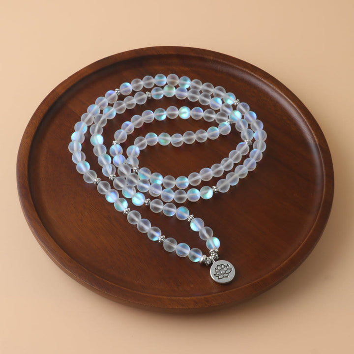 Buddha Stones 108 Mala kralen, glinsterende stenen, lotus Armband - image 1