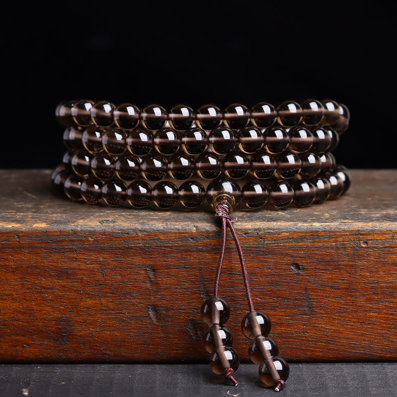 Buddha Stones 108 Mala kralen Zwarte obsidiaan ijs Obsidiaan Armband - Dubbele ogen ijsobsidiaan (Polsomtrek: 14-16 cm) - 6mm - image 12