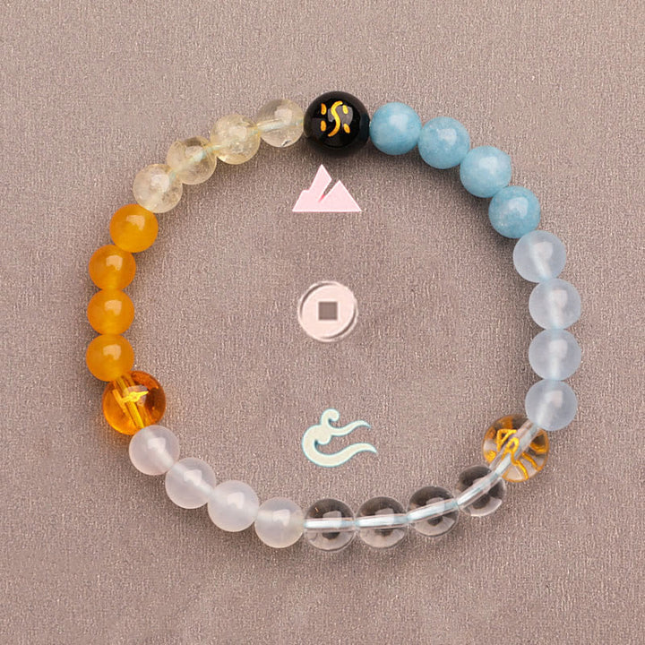 Buddha Stones Vijf Elementen Diverse Agaat Kristal Groene Aardbeikwarts Zonnesteen Armband - image 17