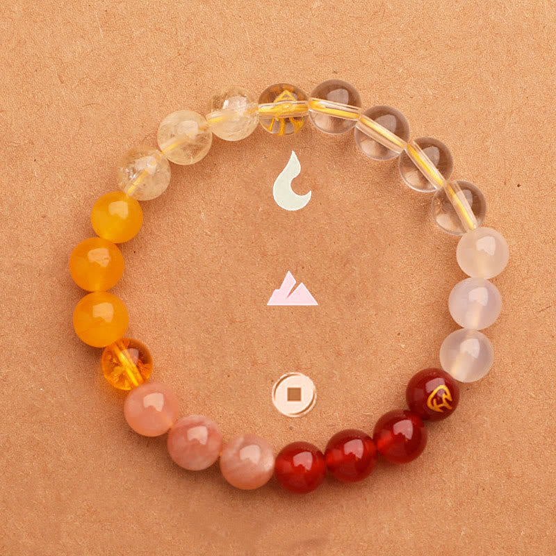 Buddha Stones Vijf Elementen Diverse Agaat Kristal Groene Aardbeikwarts Zonnesteen Armband - image 27