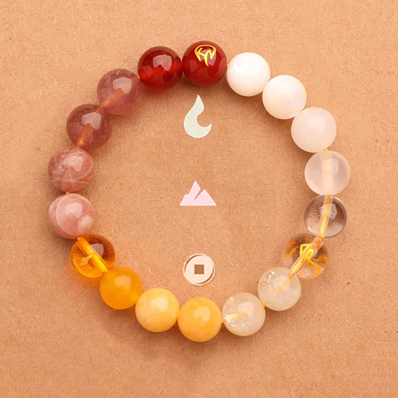 Buddha Stones Vijf Elementen Diverse Agaat Kristal Groene Aardbeikwarts Zonnesteen Armband - image 29