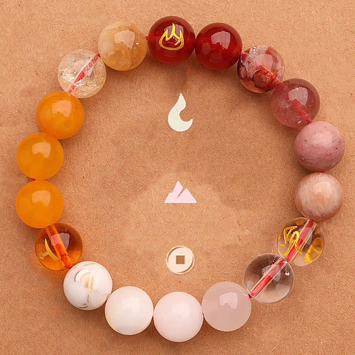 Buddha Stones Vijf Elementen Diverse Agaat Kristal Groene Aardbeikwarts Zonnesteen Armband - image 31