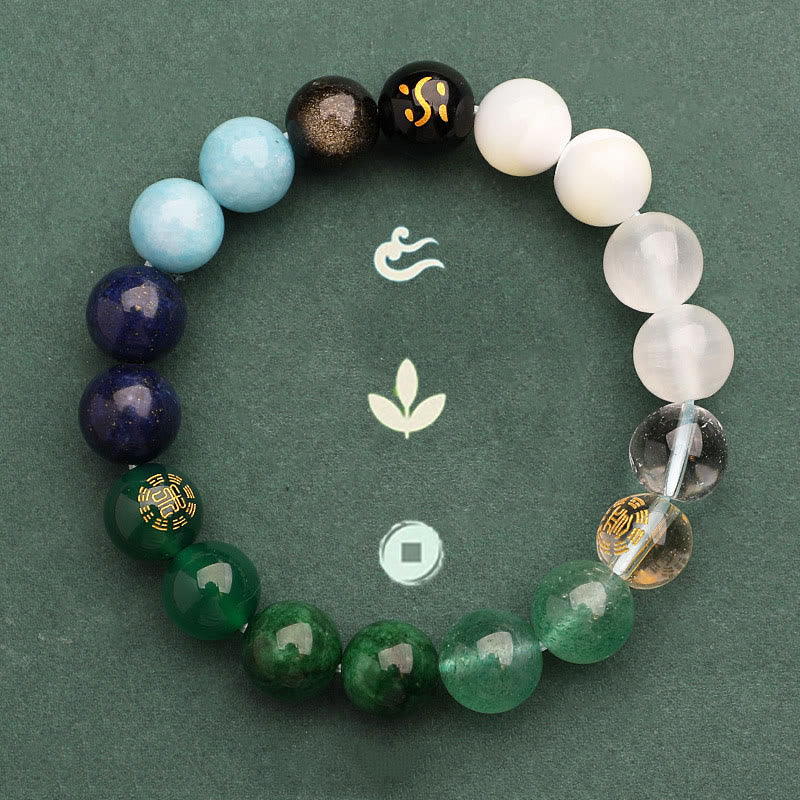 Buddha Stones Vijf Elementen Diverse Agaat Kristal Groene Aardbeikwarts Zonnesteen Armband - image 49