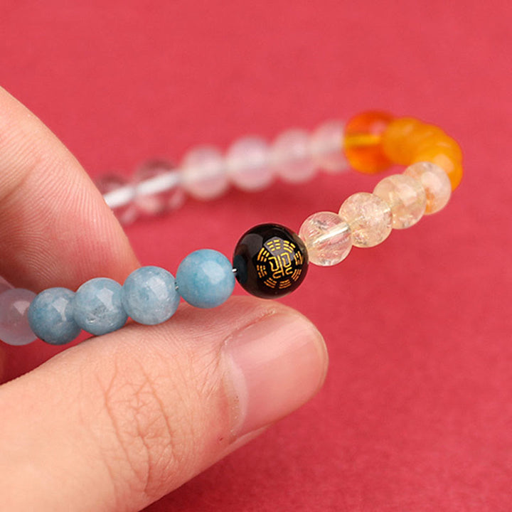 Buddha Stones Vijf Elementen Diverse Agaat Kristal Groene Aardbeikwarts Zonnesteen Armband - image 45