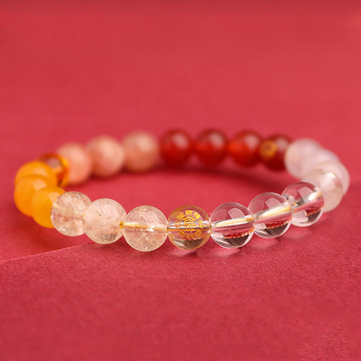 Buddha Stones Vijf Elementen Diverse Agaat Kristal Groene Aardbeikwarts Zonnesteen Armband - image 32