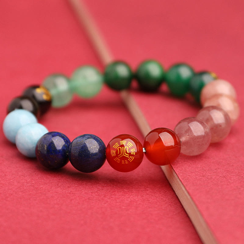 Buddha Stones Vijf Elementen Diverse Agaat Kristal Groene Aardbeikwarts Zonnesteen Armband - image 40
