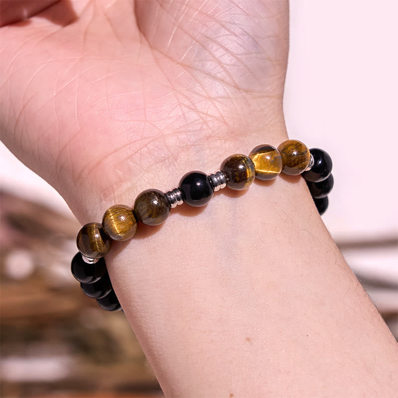 Buddha Stones Set van 2 krachtige Armband van hematiet en blauwe tijgeroog. - image 5