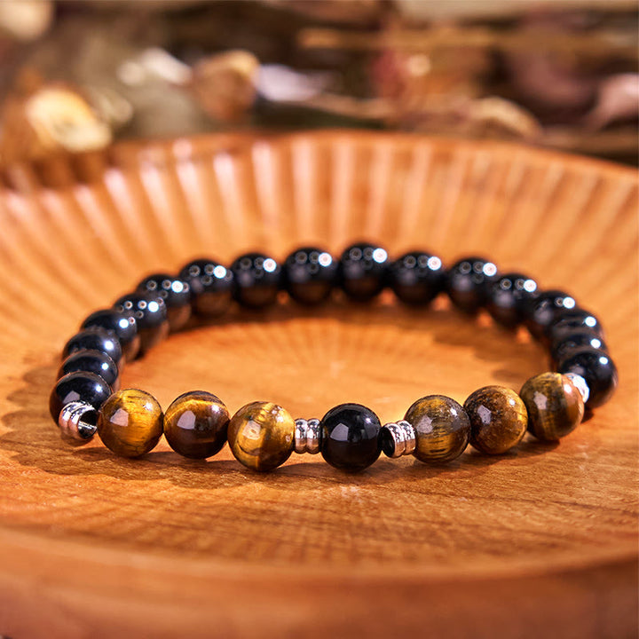 Buddha Stones Set van 2 krachtige Armband van hematiet en blauwe tijgeroog. - image 4