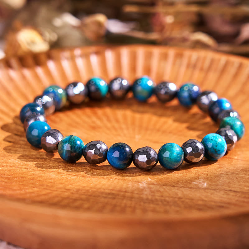 Buddha Stones Set van 2 krachtige Armband van hematiet en blauwe tijgeroog. - image 3
