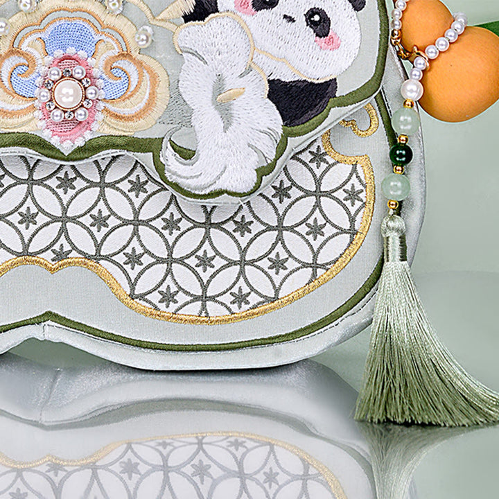 Buddha Stones Panda bloemen pompoen hanger Schoudertas Schoudertas (crossbody) - image 10