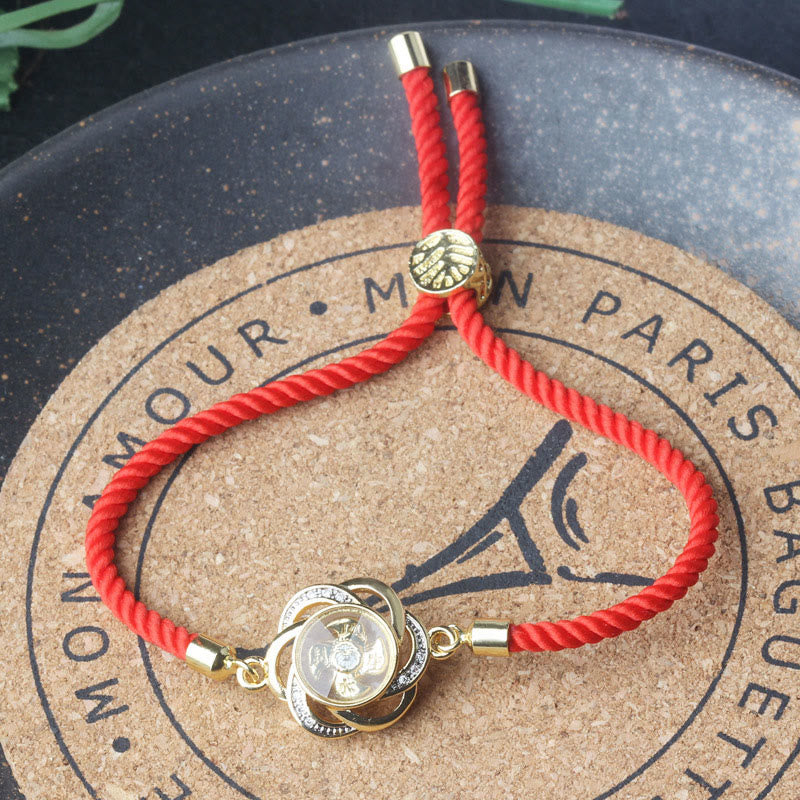 Buddha Stones Draaibare pruimrode koperen messing windmolen Feng Shui Qi Armband - image 9