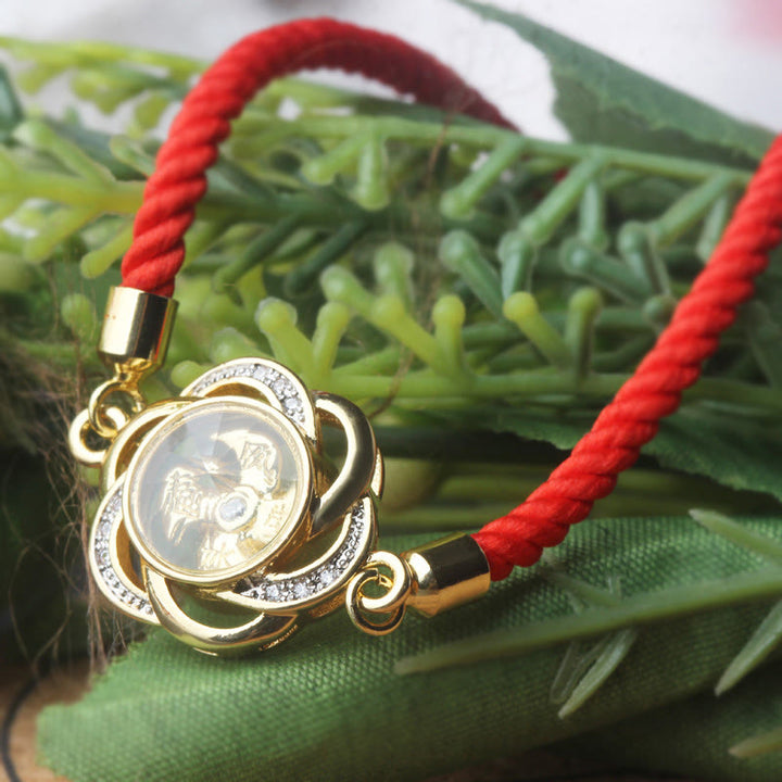 Buddha Stones Draaibare pruimrode koperen messing windmolen Feng Shui Qi Armband - image 7